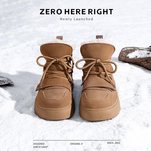 ZHR则则加绒加厚雪地靴2024冬季新款保暖柔韧棉鞋轻量舒适短筒鞋 商品图4