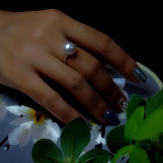 18k镶嵌澳白珍珠戒指 商品图8