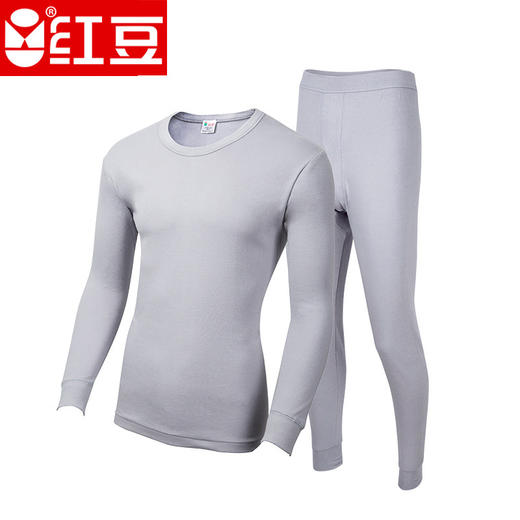 红豆100%棉内衣男士低圆领纯棉秋衣秋裤棉毛套装D3258 商品图4