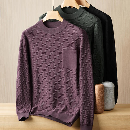 【新款DPF】大依优型大码毛衣针织衫毛衫休闲加肥加大男士胖子大码内搭上衣打底衫 商品图0