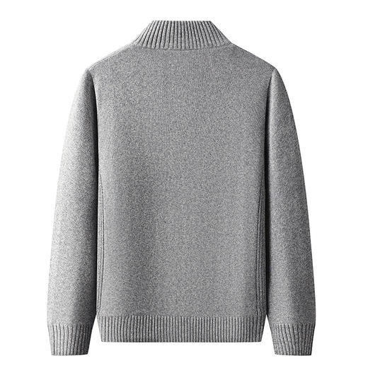 【加绒】【新款DAB】大依优型大码男装立领拉链毛衣开衫外套针织休闲加肥加大男士胖子大码内搭上衣 商品图3