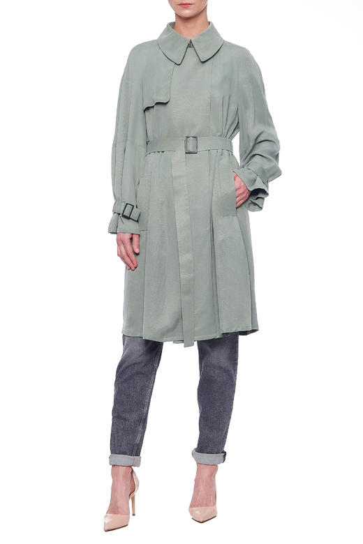 【超惠秒】Emporio Armani 女士防风无褶舒适面料中长款风衣外套 10137 商品图0