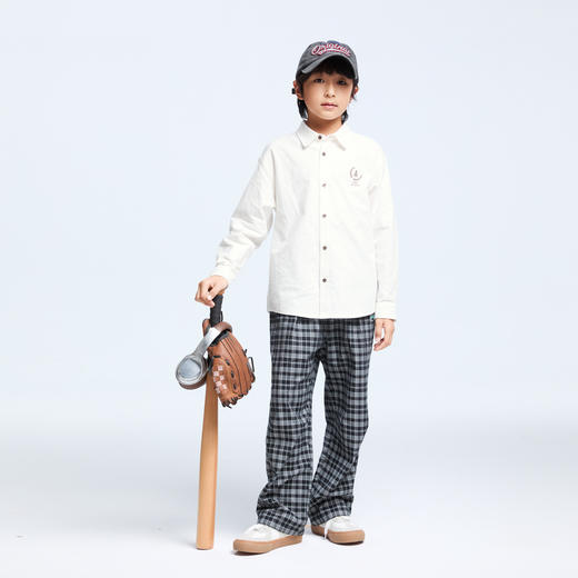男童学院风休闲衬衫长袖上衣新款安奈儿童装EB431520 商品图3