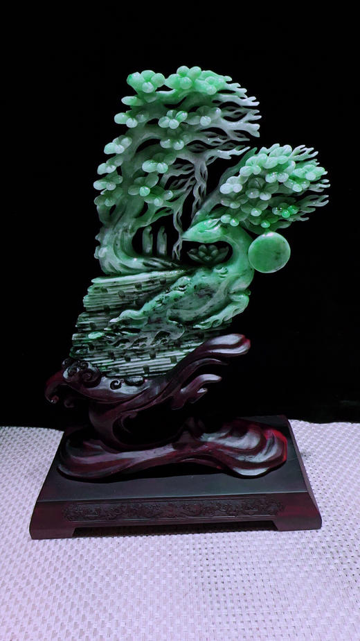 620483翡翠摆件【鹿鸣蝉音 梅开五福】 商品图4