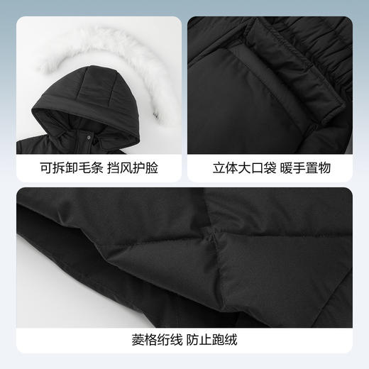 【御寒-5~5℃】女童长款羽绒服外套冬季新款安奈儿童装EG445597 商品图3