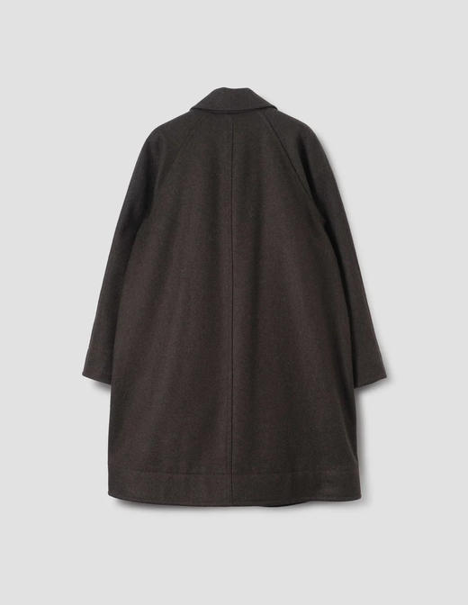 MHL  深棕色英国麦尔登羊毛呢插肩式长外套 商品图9