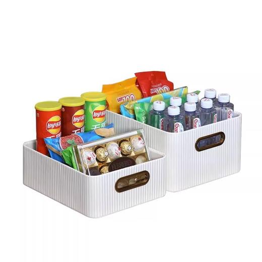 【白色/浅灰】娜家皮革储物收纳盒 商品图4