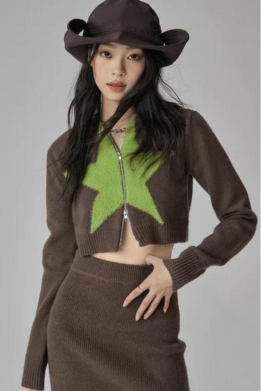 EPTISON/衣品天成 修身短款开衫外套短裙两件套 18978 商品图3