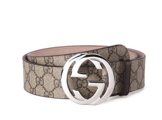 GUCCI古驰 双G银扣 帆布麂皮内里腰带男款 商品图0