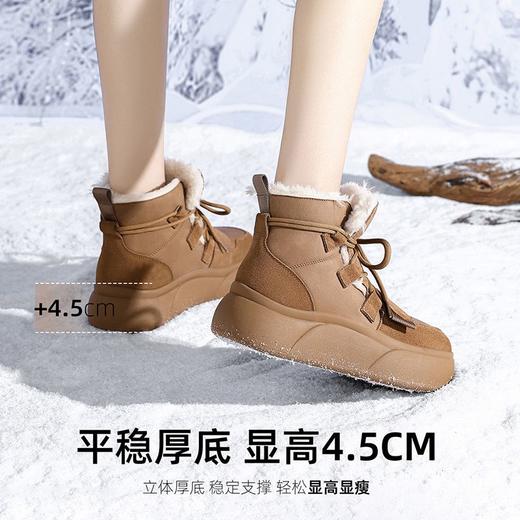 ZHR则则加绒加厚雪地靴2024冬季新款保暖柔韧棉鞋轻量舒适短筒鞋 商品图1