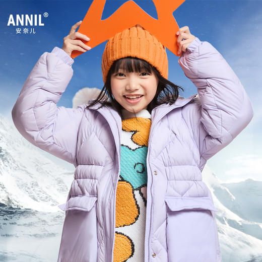 【御寒-5~5℃】女童长款羽绒服外套冬季新款安奈儿童装EG445597 商品图1