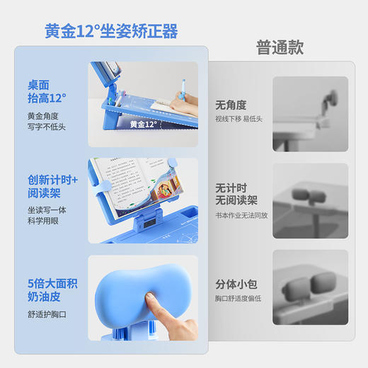 猫太子智能计时坐姿矫正器小学生预防近视支架书桌面款儿童学习纠正写字姿势写作业座椅正姿书写防低头驼背神器 商品图1