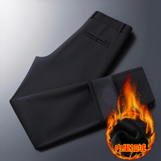 【特大码】【加绒】【新款DWP】大依优型大码商务休闲裤加绒直筒长裤男舒适弹力休闲商务简约百搭加肥加大男装 商品图7