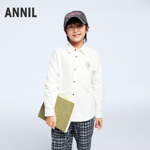 男童学院风休闲衬衫长袖上衣新款安奈儿童装EB431520 商品图2
