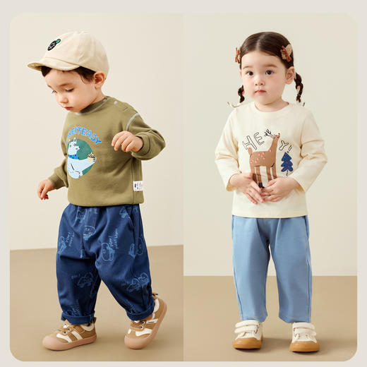 【软牛仔】迷你巴拉男女童裤子冬季宝宝萝卜裤百搭长裤 商品图1