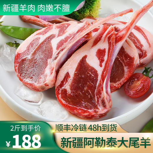 【顺丰冷链】新疆羊肉原切羔羊法式羊排  单肋战斧羊排 野餐露营烧烤食材 原切法式羊排 2000g ASJMY 商品图0