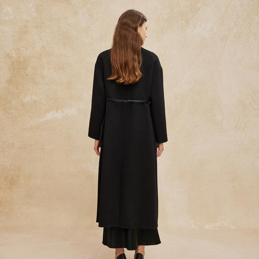 PH947斯尔丽24新款设计感廓形双面呢手工编制腰带显瘦羊毛大衣 商品图5