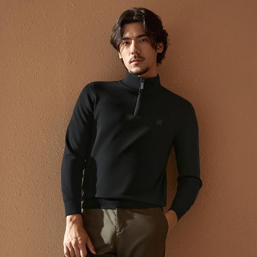 【中华立领】柒牌拉链半高领毛衣男冬季新款可机洗含羊毛男士毛衫	127Y71040 商品图1