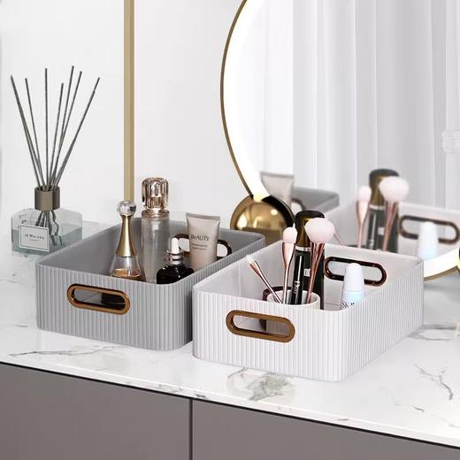 【白色/浅灰】娜家皮革储物收纳盒 商品图2