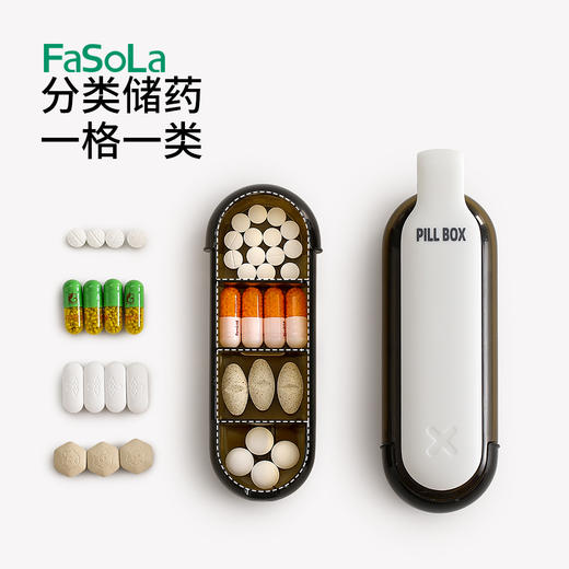 FaSoLa避光药盒便携随身药品分装盒大容量一日三餐吃药密封防潮收纳 商品图3
