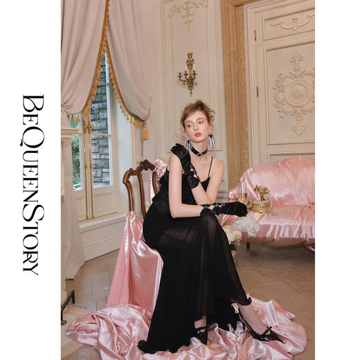 余潇潇【永恒旋律】高级感重工乔其纱A字长纱裙高腰气质显瘦半身裙 商品图4