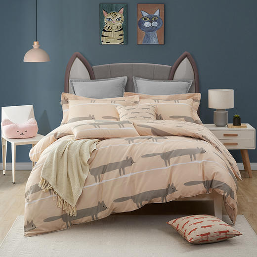 ESTEEM/宜庭喵先生全棉四件套玉灰色 商品图0