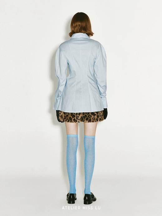 【冰河世纪】腰部封褶设计收腰衬衫 商品图3