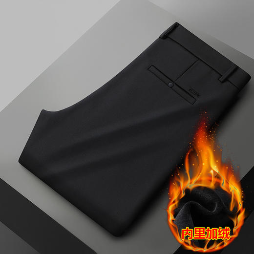 【特大码】【加绒】【新款DWP】大依优型大码商务休闲裤加绒直筒长裤男舒适弹力休闲商务简约百搭加肥加大男装 商品图8