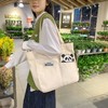 「黑白两色！颜值派」新款单肩包大容量简约时尚手提包 都市简约敞口纯色可爱熊猫帆布箱包 商品缩略图0
