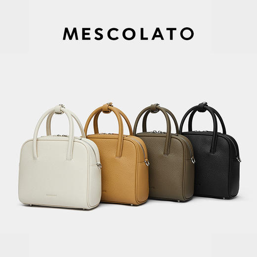 Mescolato 意大利头层牛皮小号吐司包极简风单肩包通勤女士小方包 商品图4