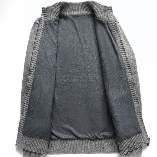 【加绒】【新款DAB】大依优型大码男装立领拉链毛衣开衫外套针织休闲加肥加大男士胖子大码内搭上衣 商品图5