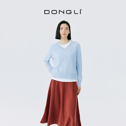 东黎 • 山羊绒女士秋冬V领松密度套头衫 4629 商品图3