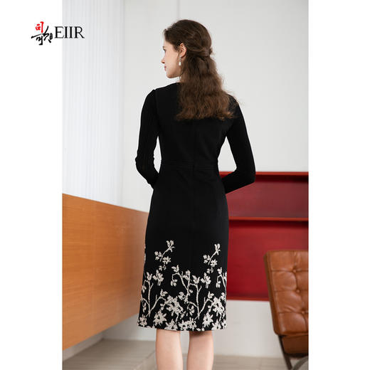 司歌背心连衣裙打底弹力收腰冬提花黑裙A901309X 商品图2