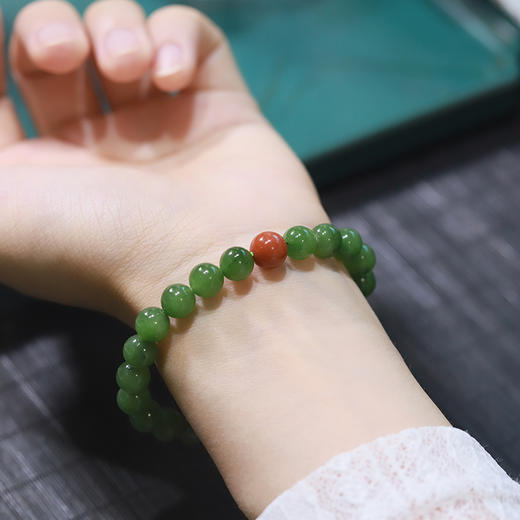 【宫里手串】和田玉碧玉单圈手串8mm 商品图0