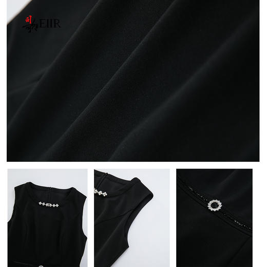 司歌冬打底无袖背心连衣裙收腰黑裙A901199X 商品图3