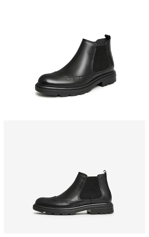 【内购会】Bata切尔西靴男冬新款牛皮英伦风通勤布洛克低靴 商品图2