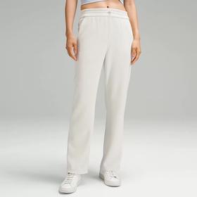 LULU家女士高腰雾面感砂洗弹力长裤 LW5FA1A 显瘦遮肉百搭直筒阔腿裤 