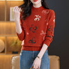 CC-89-C886秋冬季洋气质提花羊毛毛衣女士2024新款宽松半高领打底衫针织上衣 商品缩略图1