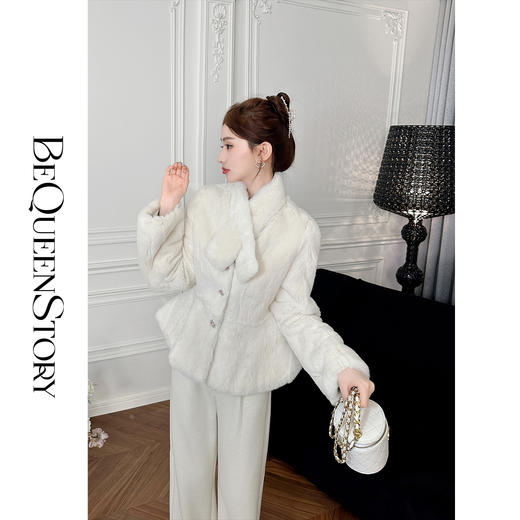 【孤品样衣，不退不换】【神明少女】高级V领收腰100獭兔毛皮皮草外套红人上新 商品图0