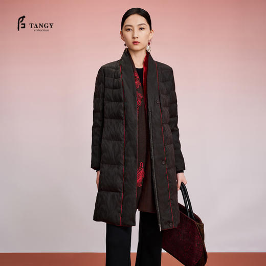 TANGY Collection/天意精品冬季新品中国风女士 植物染羽绒服立领外套 商品图0