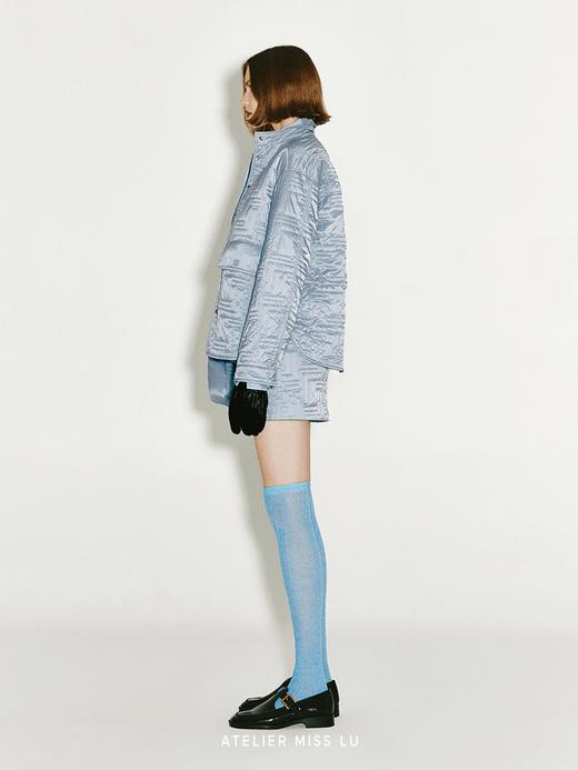 【冰雪精灵】冰川蓝绗缝夹棉直身短裙 商品图1