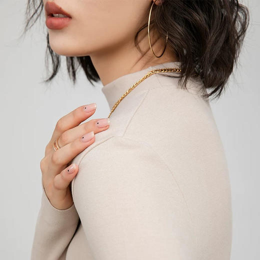 男女同款 德绒竖条半高领发热绒打底衫  内里舒适绒面 接触皮肤无刺激 蓄热恒温 发热保暖 商品图5