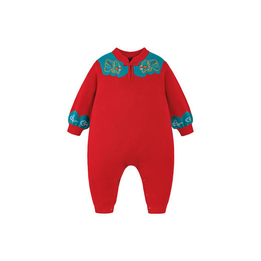 【非遗联名】迷你巴拉连体衣男女童柔软保暖国风毛织拜年服 商品图4