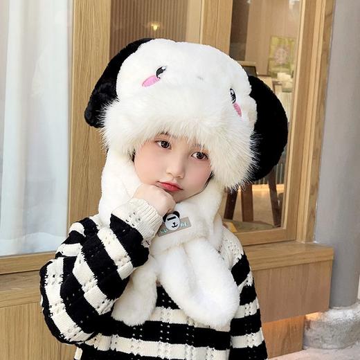 【19.9/件起】儿童帽子围巾一体帽冬季加绒加厚宝宝护耳帽男女孩防风二件套装 商品图7
