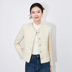 【高货wl】全新升级【铂金会员321/天猫429/差价108】(03006) 洛诗琳秋冬*高级感羊毛小香风圆领短款外套正肩上衣