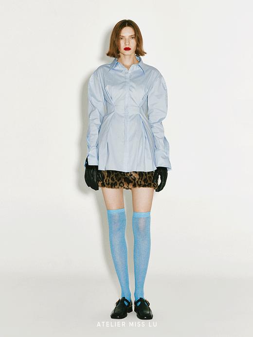 【冰河世纪】腰部封褶设计收腰衬衫 商品图1