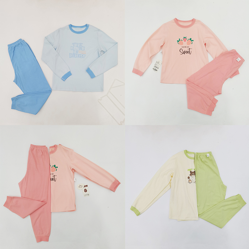 卓儿童年乐趣长袖套头套装24aun110#-160#（浅粉、浅蓝、浅绿）