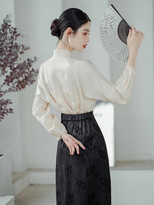 【清仓不退换】【高品质私服】【新中式提花松紧腰开叉半裙】质感舒适柔软但自带筋骨【无标出货 介意慎拍】 商品图9