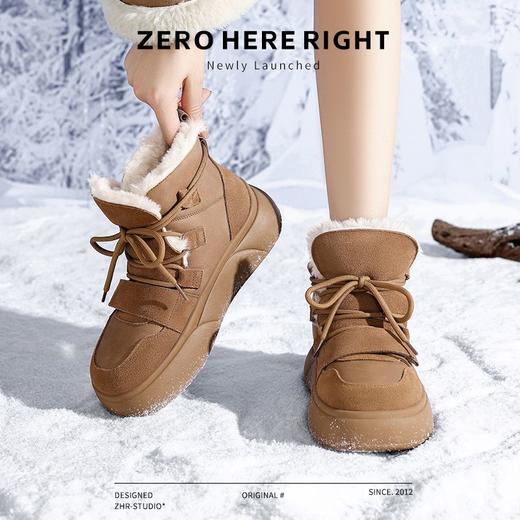 ZHR则则加绒加厚雪地靴2024冬季新款保暖柔韧棉鞋轻量舒适短筒鞋 商品图7