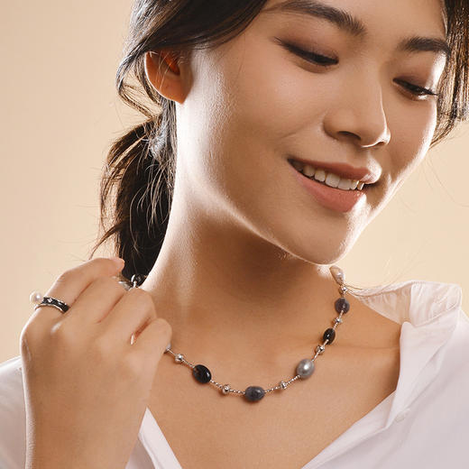 Manreya玛芮雅“银河浪漫”黑玛瑙珍珠项链 商品图3